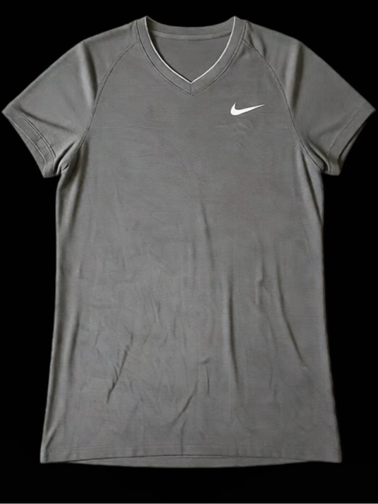 Nike Tops - Nike Women's Gray V-Neck Short Sleeve Athletic Tee